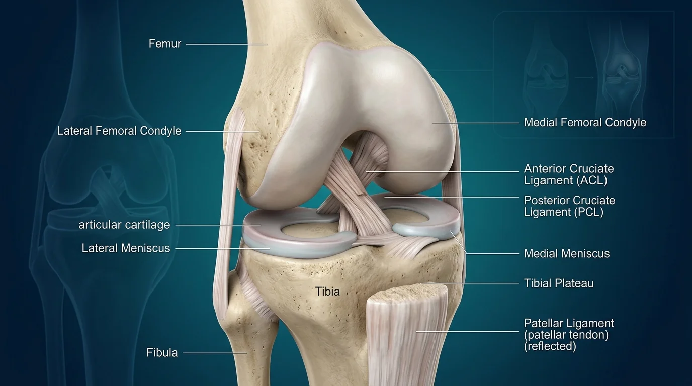 Giải phẫu 3D dây chằng chéo trước ACL và sụn chêm khớp gối